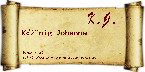 Kőnig Johanna névjegykártya